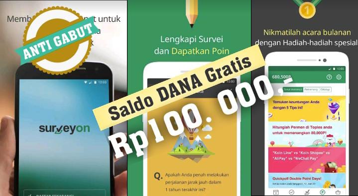 Jawab Angket Langsung Dapat Uang Rp100 Ribu DANA Gratis