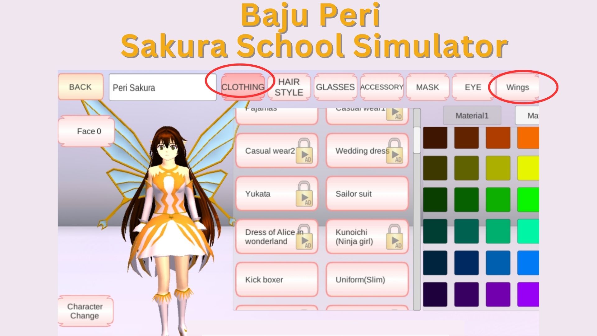 Baju Peri di Sakura School Simulator/ Tangkap Layar Aplikasi Sakura School Simulator