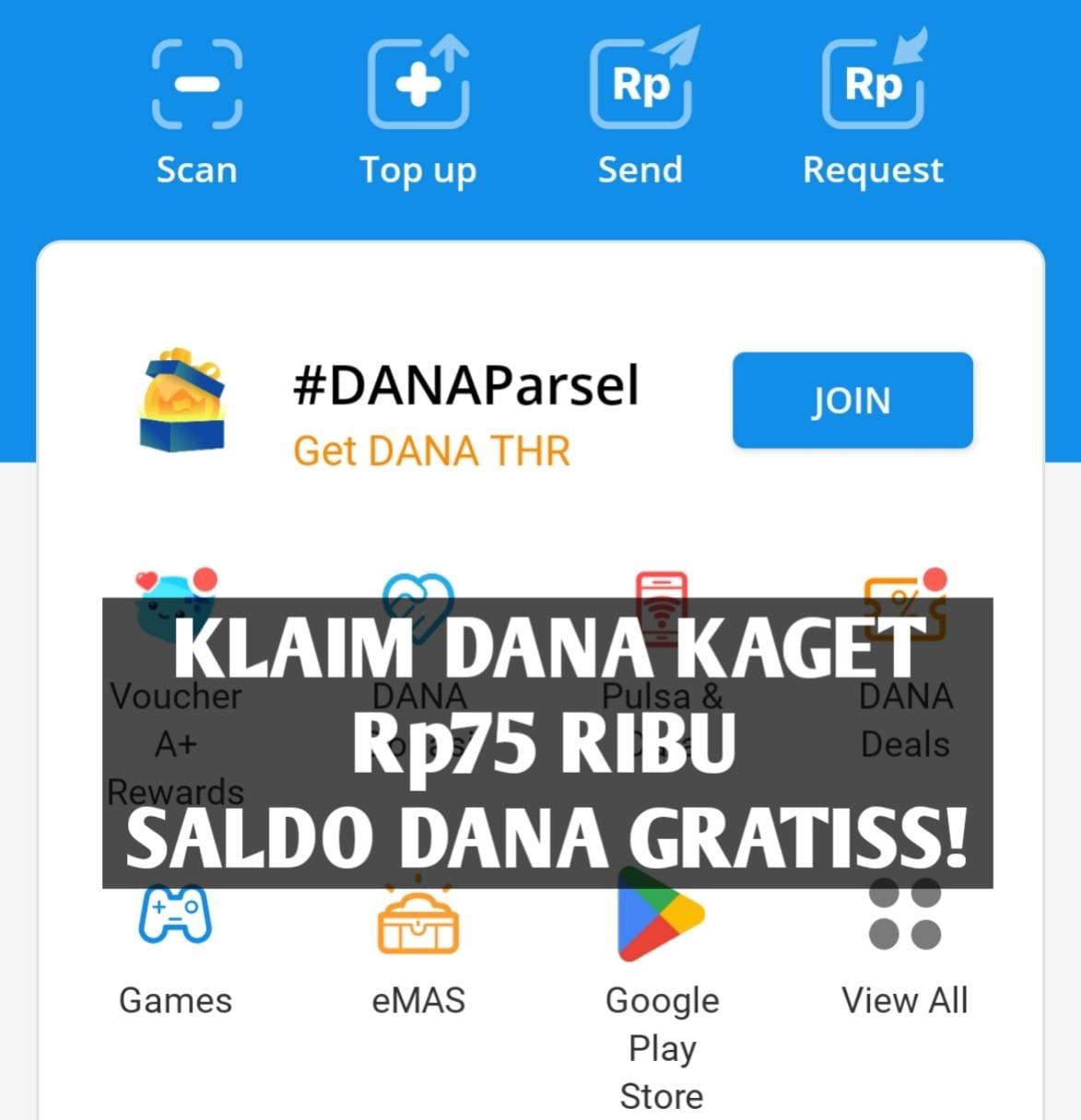 Dapatkan dana kaget senilai Rp75 ribu berupa saldo DANA gratis, caranya hanya dengan klik link berikut ini.