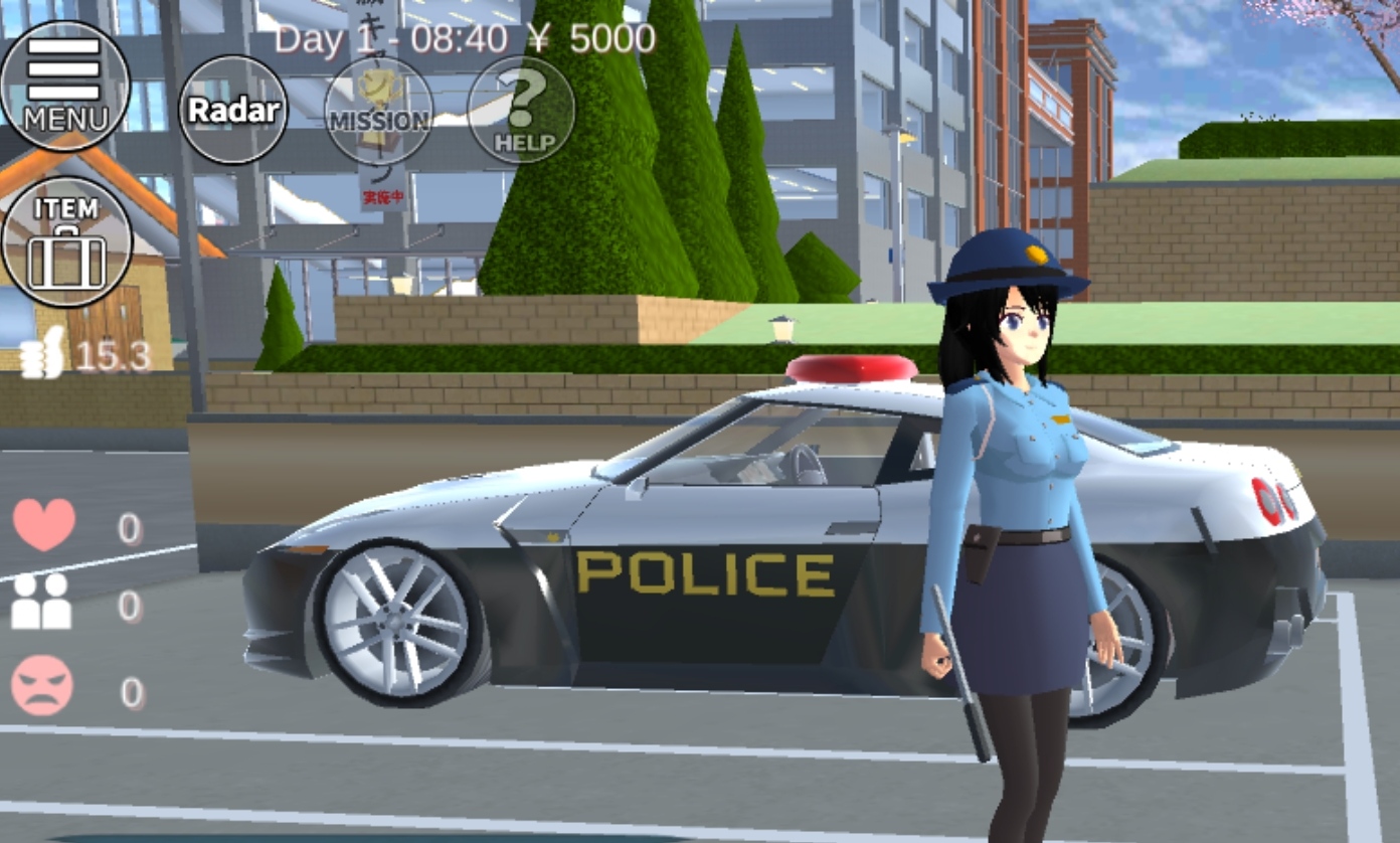 Sakura School Simulator Pakai Kostum Polisi/ Tangkap Layar Aplikasi Sakura School Simulator