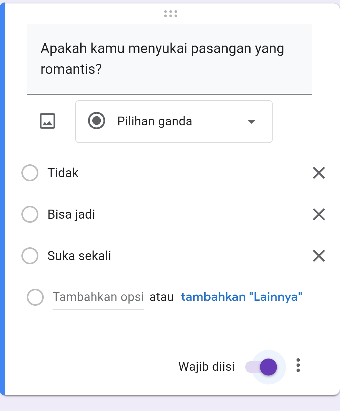 Membuat Soal Tes/ Tangkap Layar Google Form