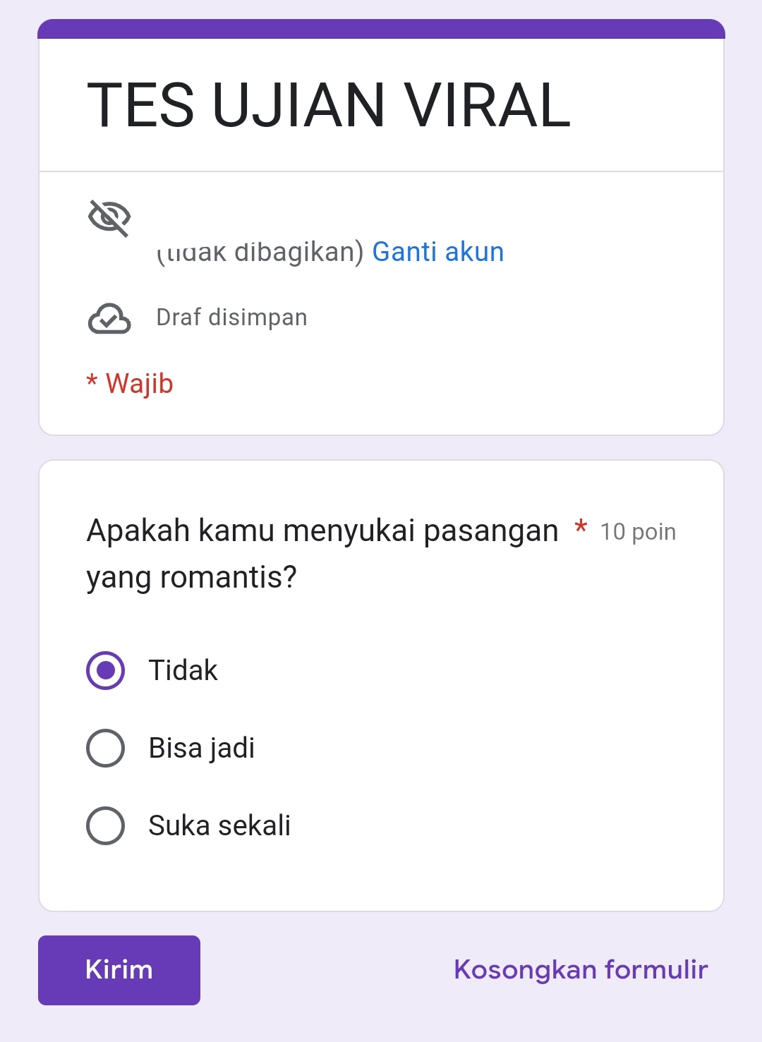 Link Tes Selesai/ Tangkap Layar Google Form