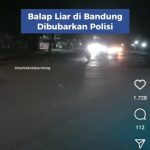 Ist. Viral, aksi balap liar dibubarkan polisi di Bandung. Foto. Tangkap layar TikTok/@beritakotabandung