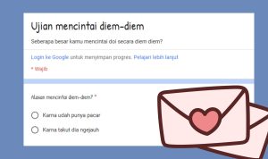 Link Tes Ujian Google Form Mencintai Diam-Diam Virall/ Tangkap Layar Google Form