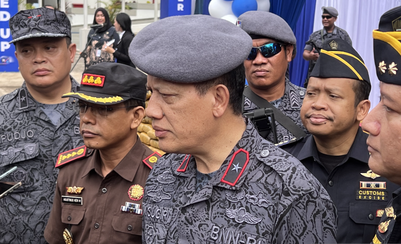 Deputi Pemberantasan BNN Brigjen Pol. I Wayan Sugiri memberi keterangan kepada wartawan di Kantor BNN RI, Jakarta Timur, Selasa (28/3/2023). ANTARA/Putu Indah Savitri.