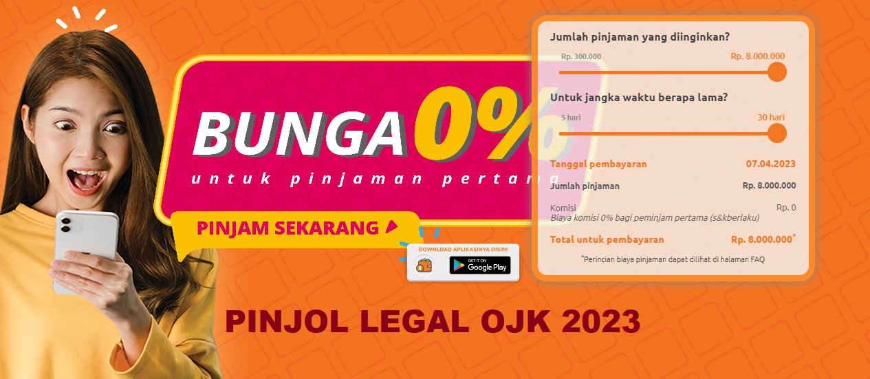 Pinjol legal OJK 2023 dengan limit Rp 8 juta tanpa jaminan.