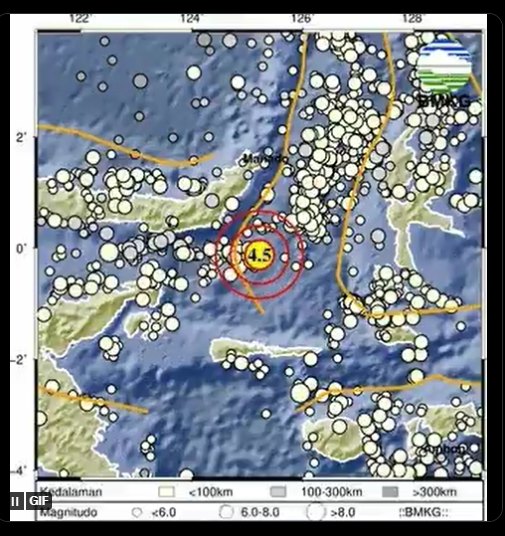 Info Gempa Terkini M 4,5 Sulawesi Utara Hari Ini 14 Maret 2023