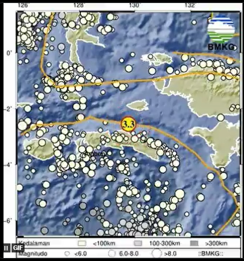 Info Gempa Terkini M 3,3 di Maluku Hari Ini 15 Maret 2023