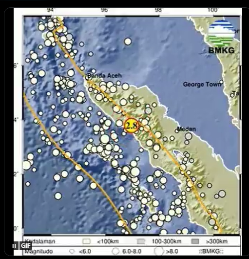 Info Gempa Terkini M 2,4 di Aceh Hari Ini 19 Maret 2023