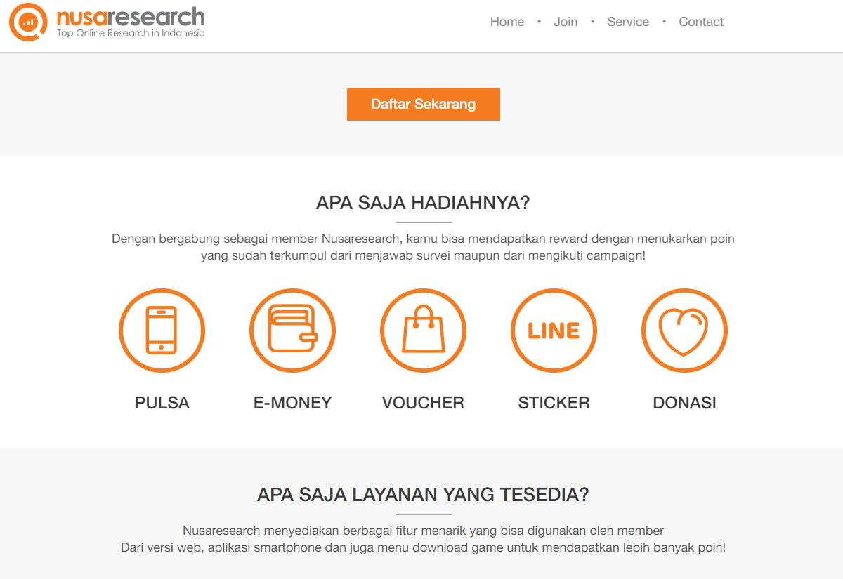Situs Web Penghasil Uang/ Tangkap Layar Nusaresearch