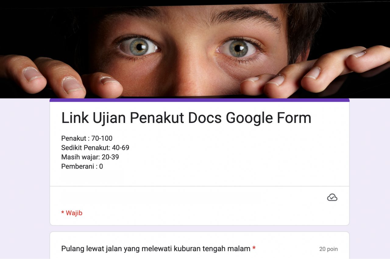 LINK Tes Ujian Penakut Google Form, Berani Nonton Film Horor Sendirian?