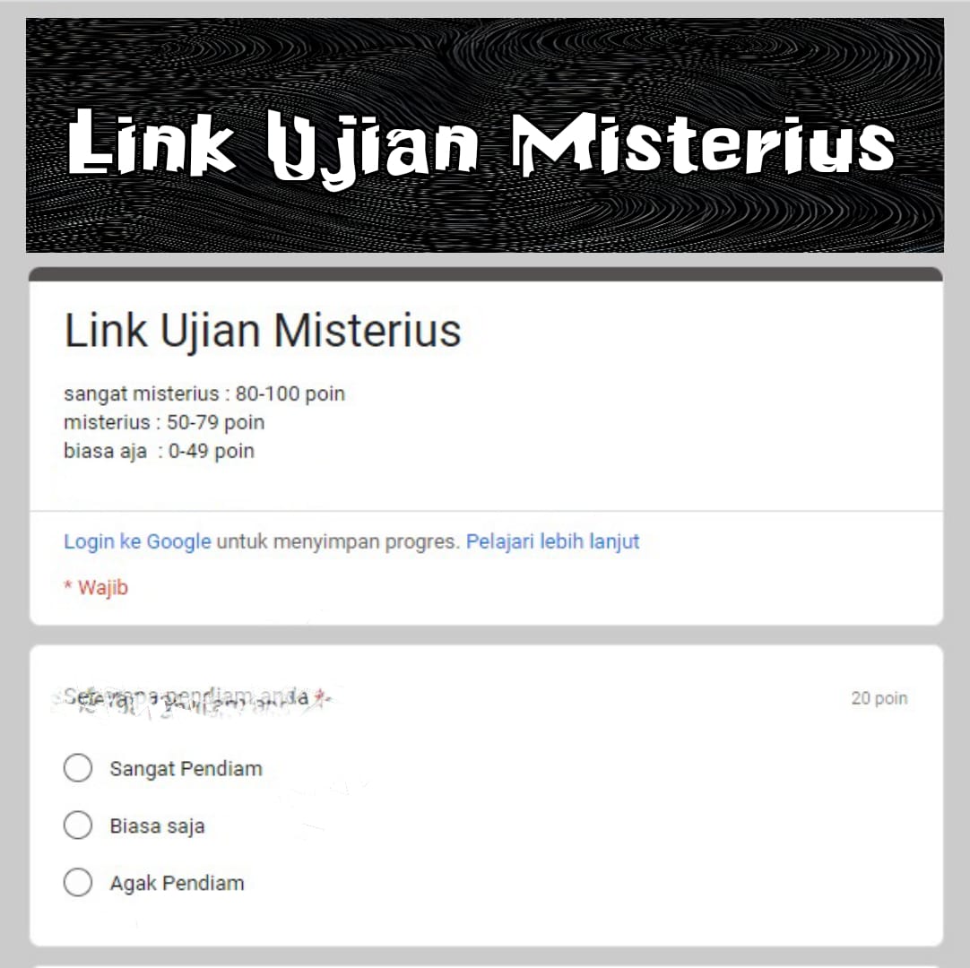 Tangkapan Layar Link Ujian Misterius Google Form/Sumber: panduanform.blogspot.com