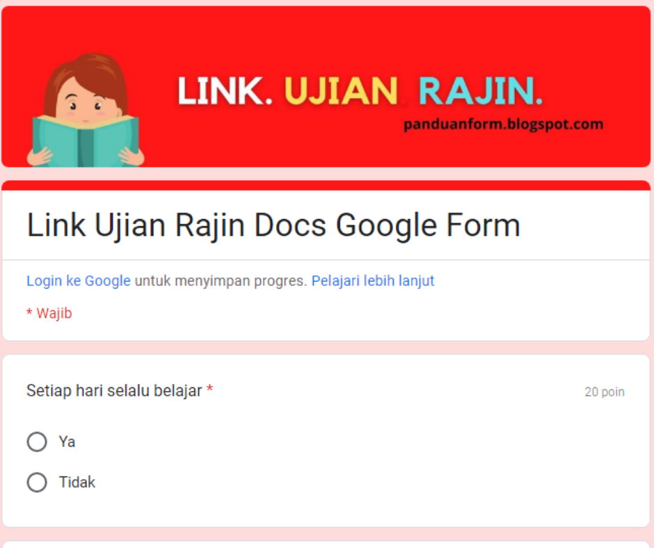 Link Ujian Rajin Google Form/Tangkapan Layar (panduanform.blogspot.com)