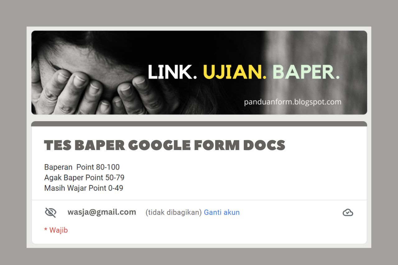 LINK Tes Ujian Baper Google Form Docs, Seberapa Baperan Sih Kamu?