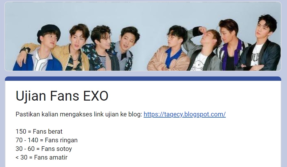 Link tes Ujian EXO