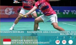 ApriyaniFadia Ditekuk Wakil Thailand, Badminton Asia Championships 2023