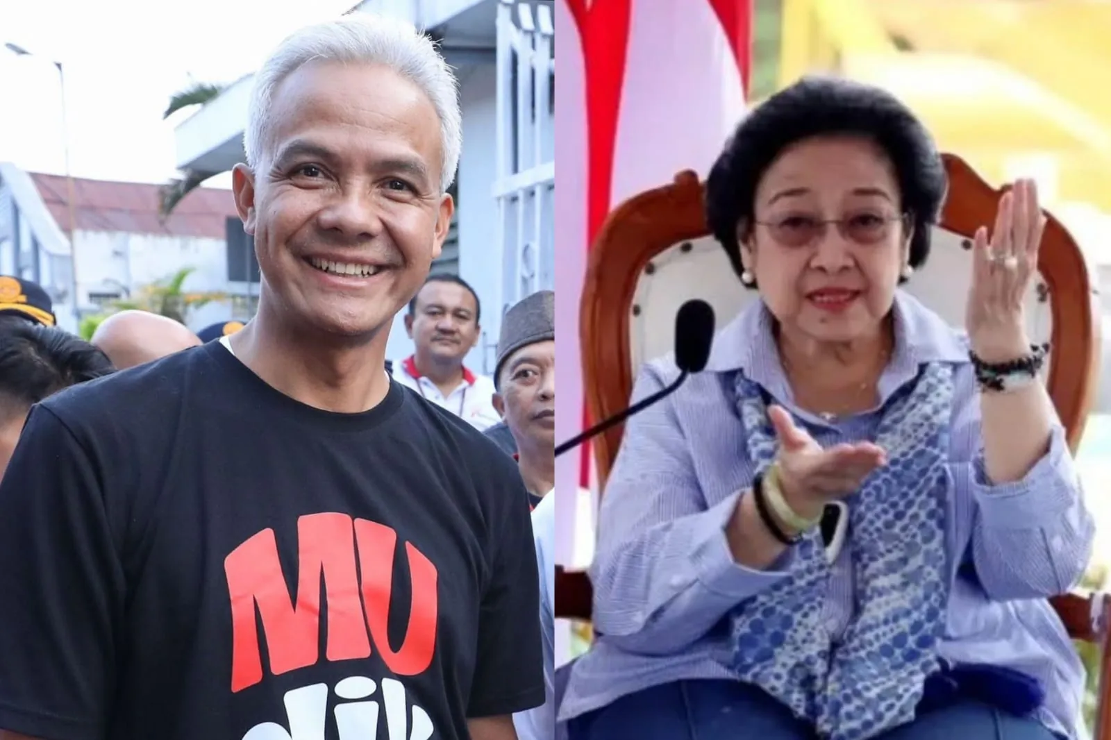 Ketum PDIP Megawati Soekarnoputri disebut-sebut akan mengumumkan Ganjar Pranowo sebagai capres pada hari ini Jumat, 21 April 2023. Kolase Instagram/@ganjar_pranowo dan @presidenmegawati.