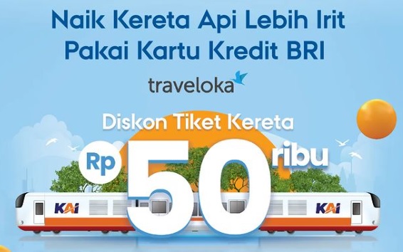 Promo Traveloka Tiket Kereta Api dari Bank BRI/ Tangkap Layar Instagram @bankbri_id