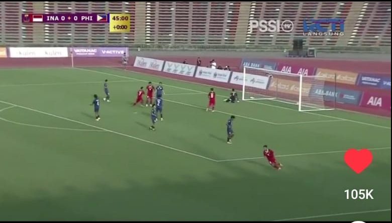 SEA Games Cambodia Soccer First Half Indonesia 1-0 Philippines