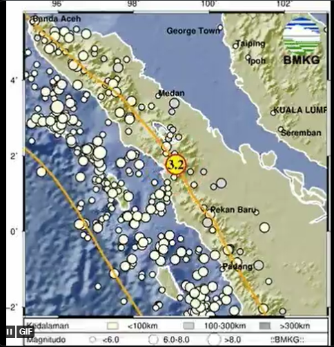 Info Gempa Terkini M 3,2 di Sumatera Utara Hari Ini 22 April 2023