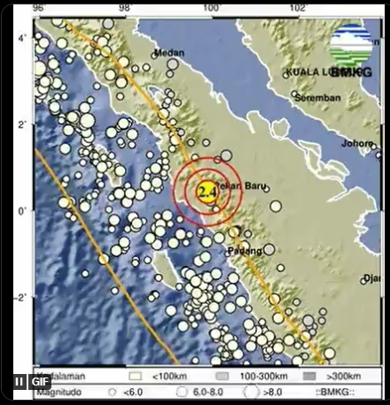 Info Gempa Terkini M 2,4 di Sumatera Barat Hari Ini 24 April 2023