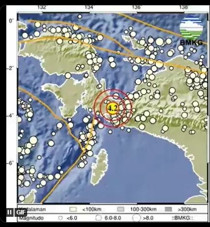 Info Gempa Terkini M 4,2 di Papua Hari Ini 25 April 2023