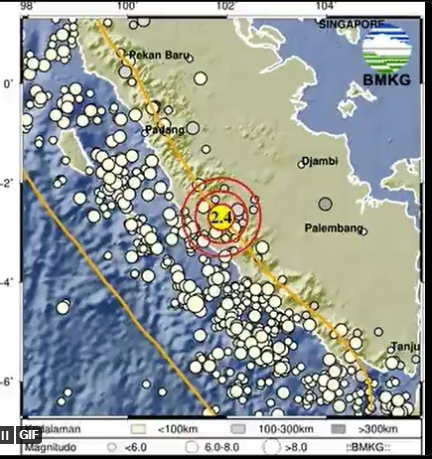 Info Gempa Terkini M 2,4 di Jambi Hari Ini 27 April 2023
