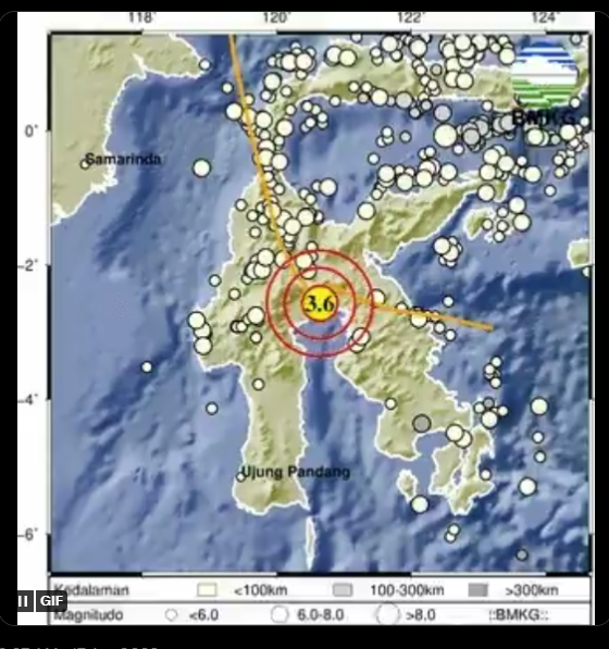 Info Gempa Terkini M 3,6 di Sulawesi Selatan Hari Ini 17 April 2023
