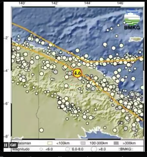 Info Gempa Terkini M 4,6 di Papua Hari Ini 26 April 2023