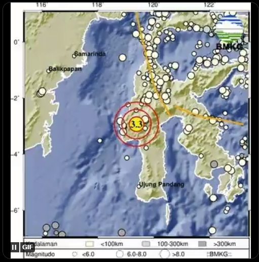 Info Gempa Terkini M 3,3 di Sulawesi Barat Hari Ini 27 April 2023