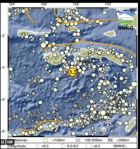 Info Gempa Terkini M 3,2 di Maluku Hari Ini 28 April 2023