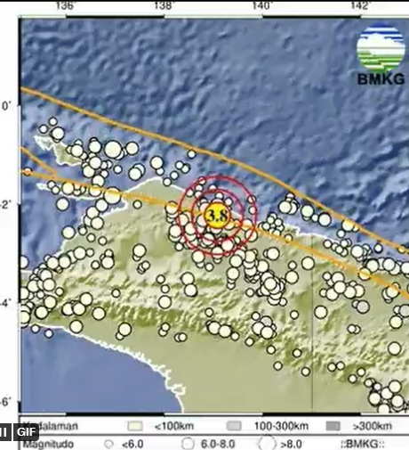 Info Gempa Terkini M 3,8 di Papua Hari Ini 1 April 2023