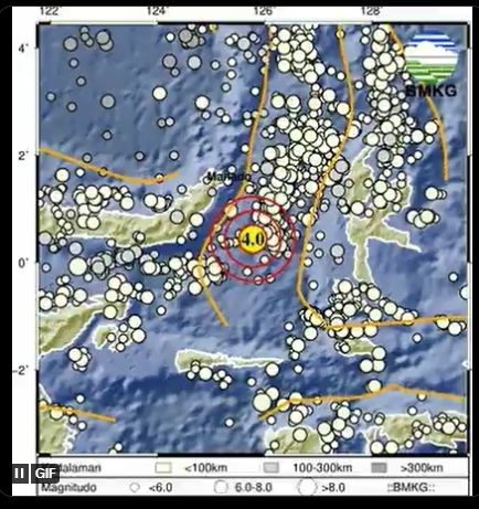 Info Gempa Terkini M 4,0 di Sulawesi Utara Hari Ini 21 April 2023