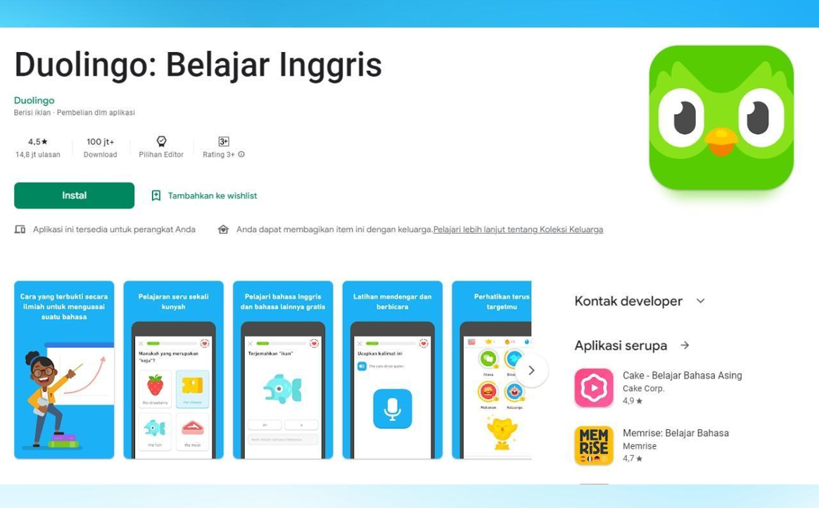 Duolingo, Aplikasi Belajar Bahasa Asing Terpopuler