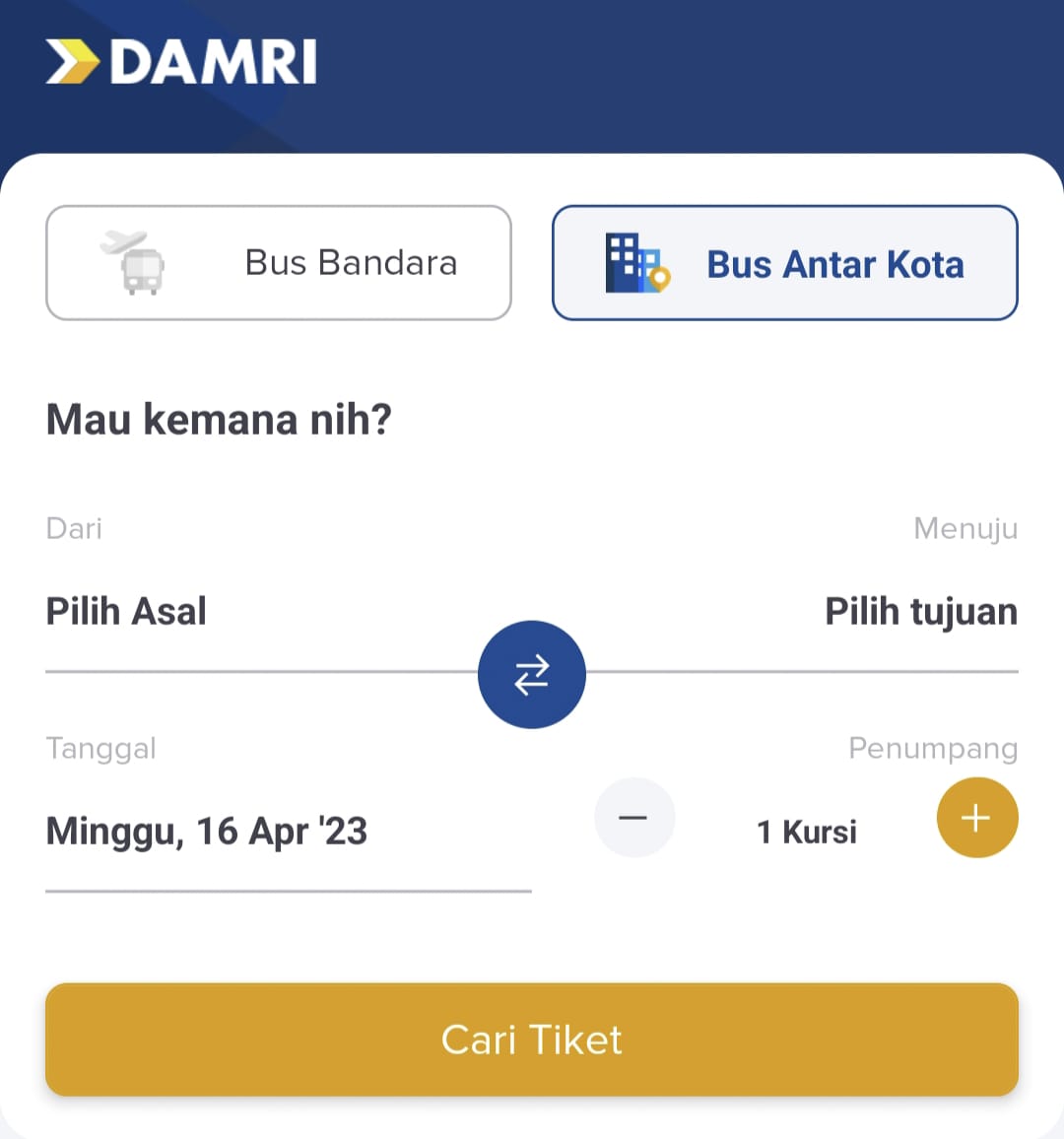 Proses Pemesanan Tiket di Aplikasi DAMRI