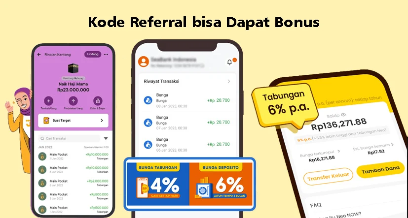 Kode Referral Seabank, Neobank, dan Bank Jago untuk Dapat Saldo Gratis