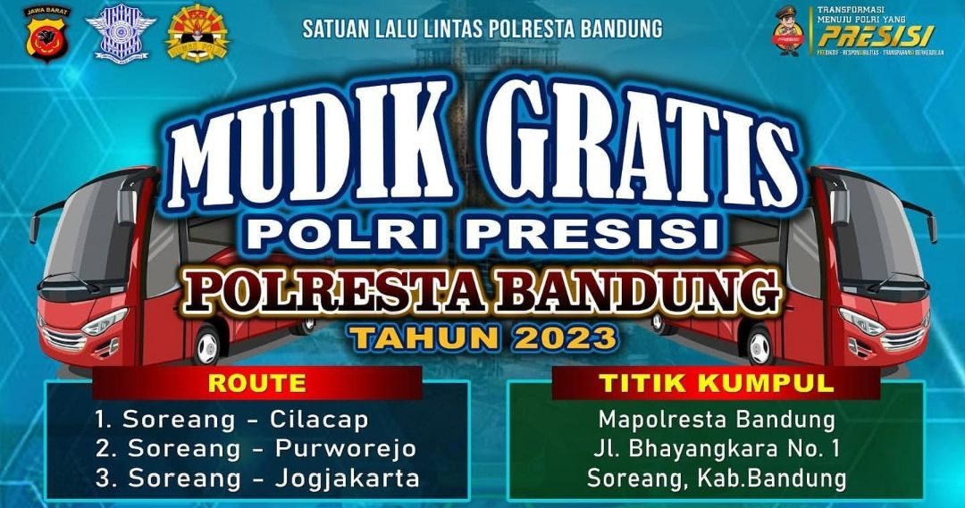 Polresta Kota Bandung Keluarkan Persyaratan Mudik Gratis 2023