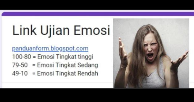 Link Ujian Emosi via Google Form.