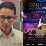 Menteri Pariwisata dan Ekonomi Kreatif, Sandiaga Uno tanggapi isu konser Coldplay Jakarta 2023 yang akan digelar satu hari lagi. Kolase ANTARA/Sinta Ambarwati dan Instagram/@coldplay.