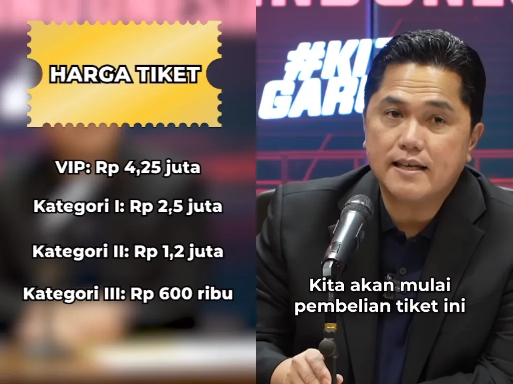 Pembelian Tiket Indonesia vs Argentina/ Kolase Instagram @erickthohir