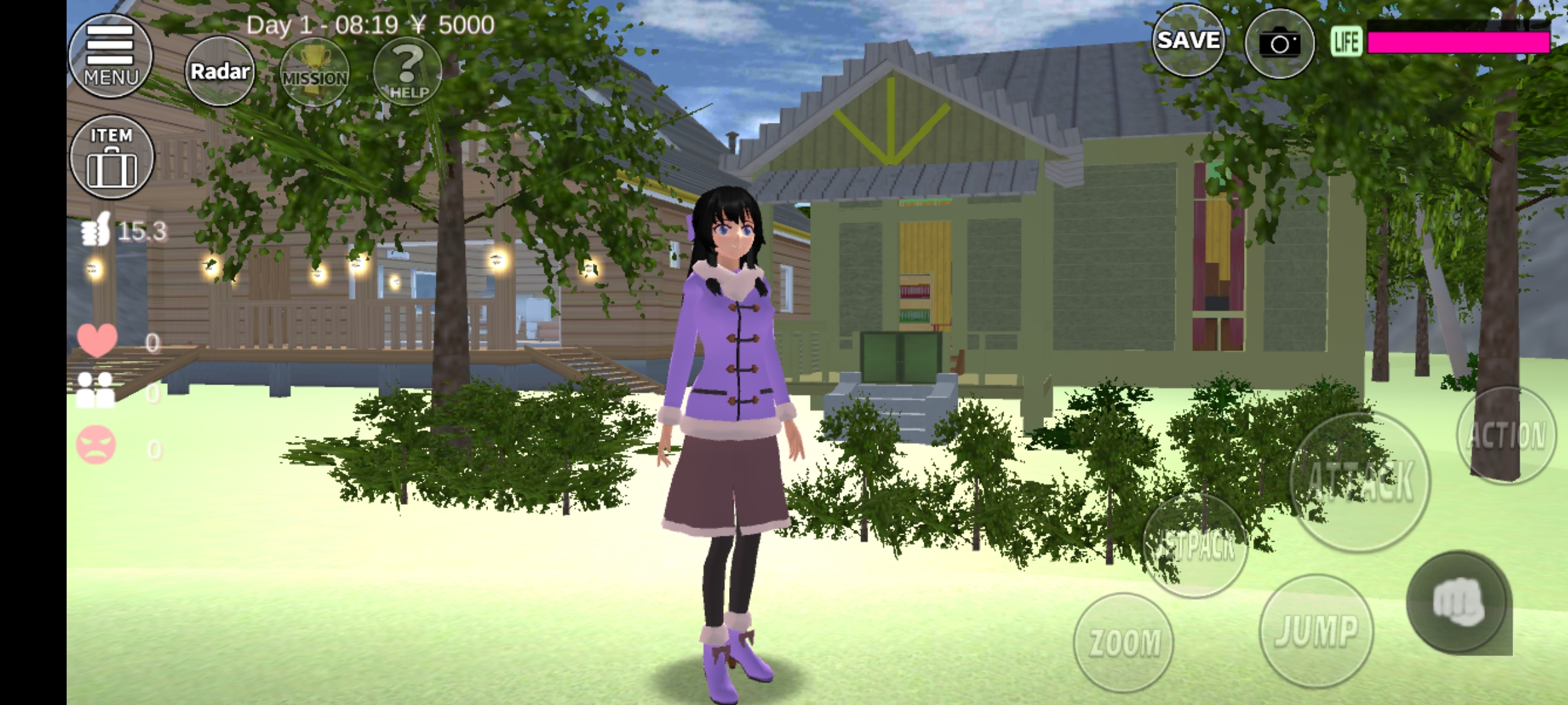 Rumah Upin Upin by Lalapo Diba TV Real/ Tangkap Layar Game Sakura School Simulator