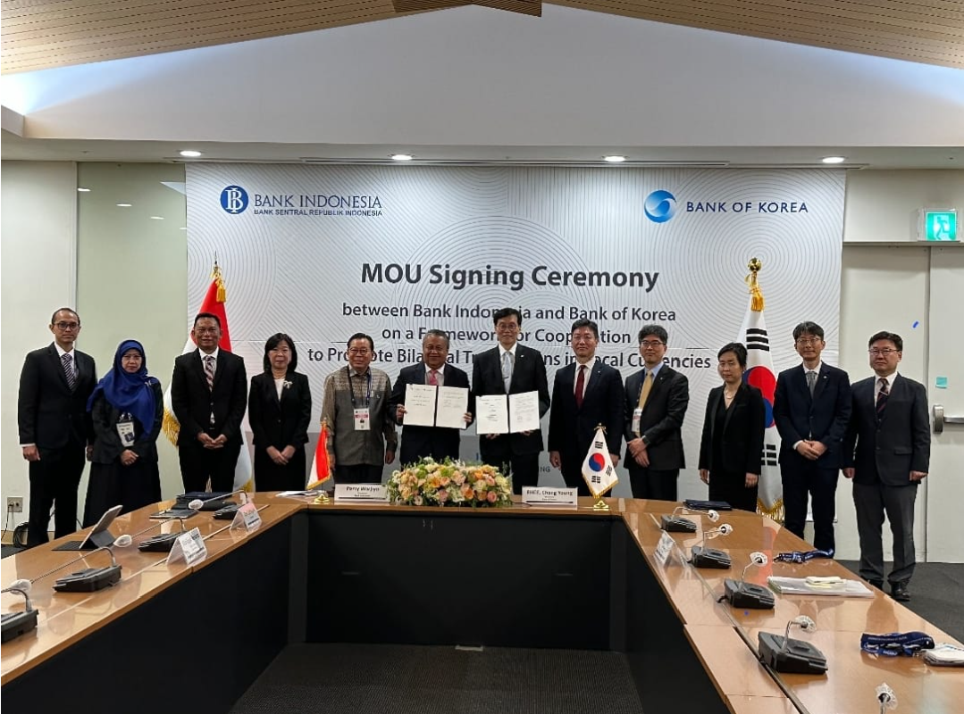 MoU antara BI dan Bank of Korea untuk menggunakan Rupiah dan Won sebagai transaksi bilateral dua negara.