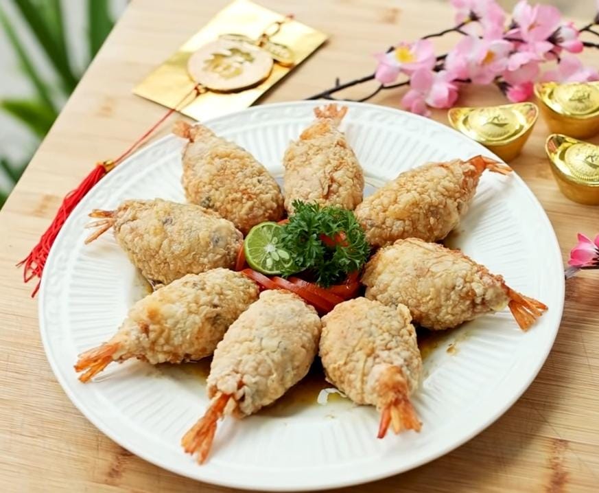 Menu Chinese Jadul! Resep Udang Lapis Ham keju