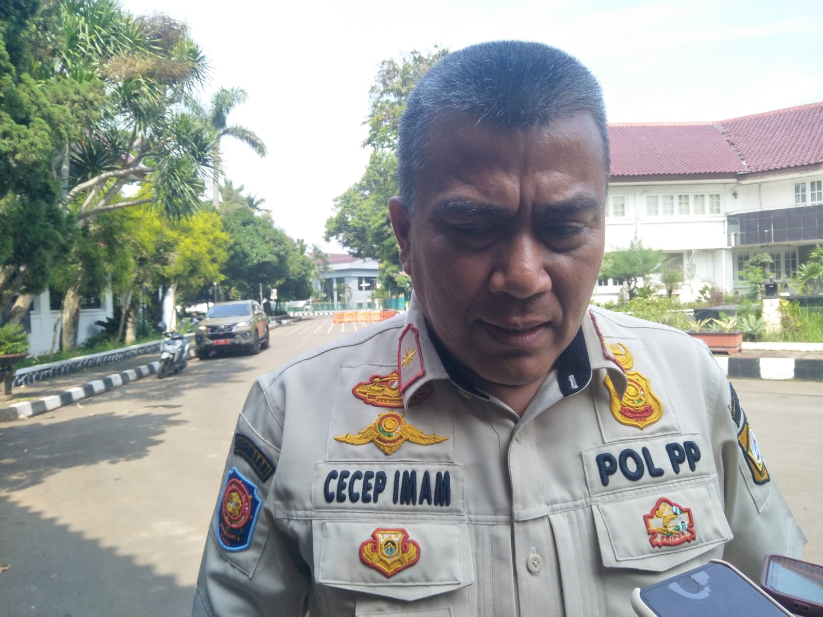 Kepala Satpol PP Kabupaten Bogor Cecep Imam. Foto : Sandika Fadilah/Jabarekspres.com