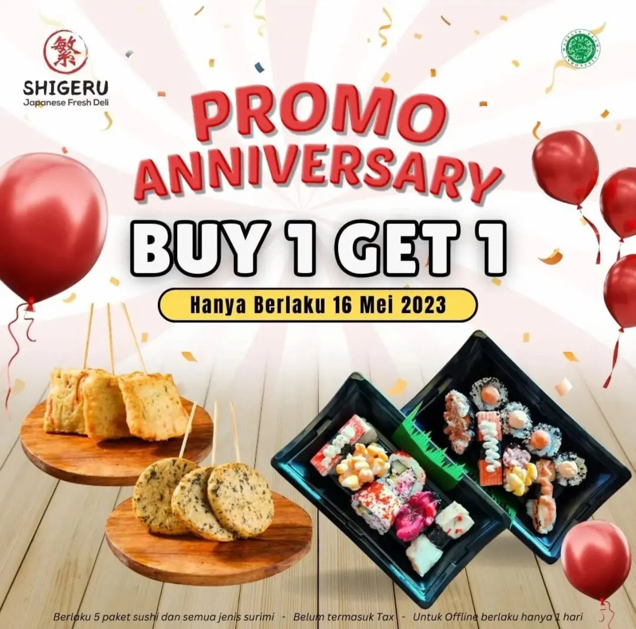 Promo SHIGERU, Rayakan Anniversary dengan Buy 1 Get 1!