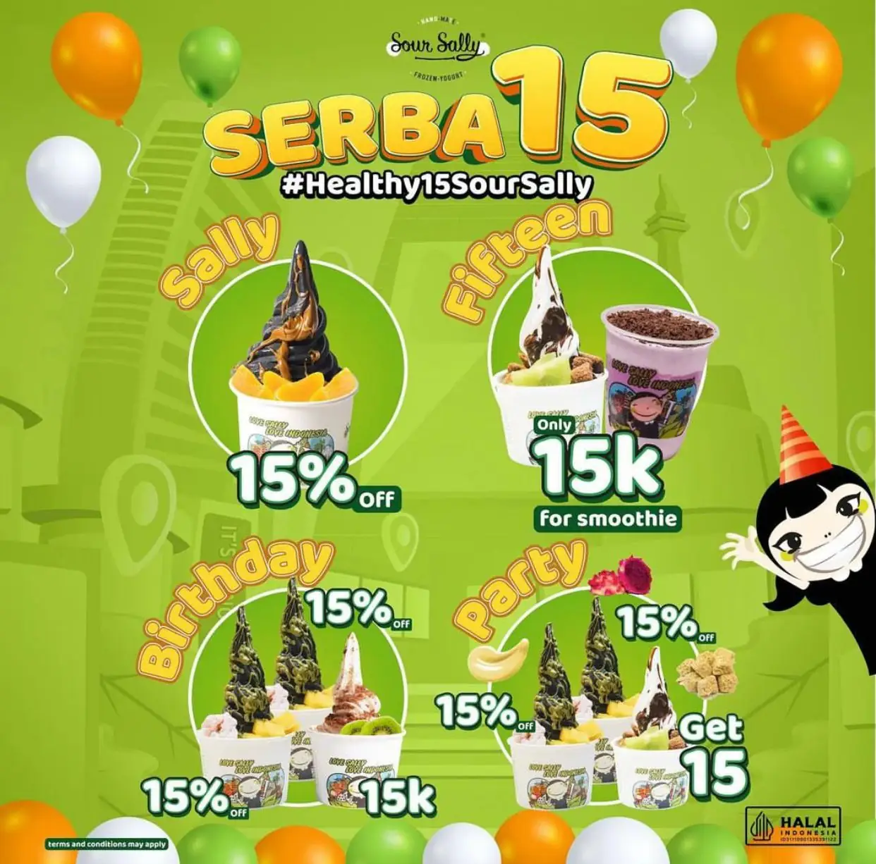 Promo HUT Sour Sally Ke-15, Ayo Nikmati Serba 15 Ini!