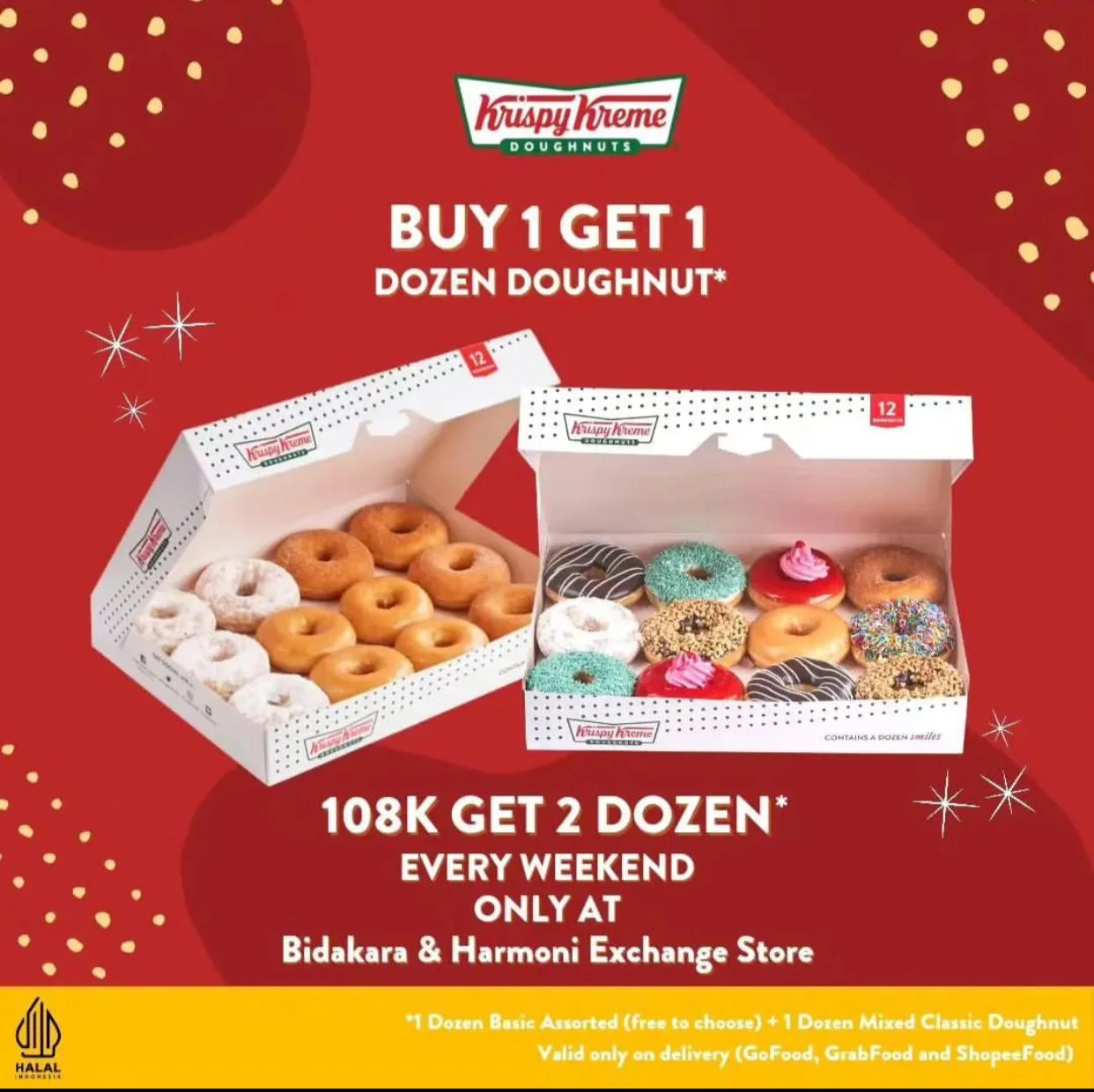Promo Krispy Kreme Buy 1 Get 1 Dozen, Jangan Terlewat!