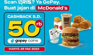 Dapatkan Cashback Sampai 50.000 Coins di McD dengan Gopay!