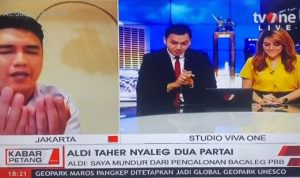 Kocaknya Tingkah Aldi Taher Saat Wawancara di TV/Foto: Twitter (@Paltiwest)
