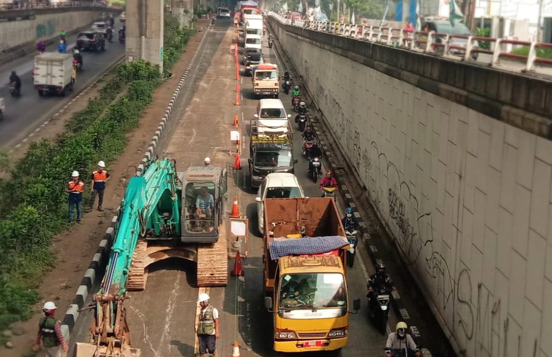 Perbaikan Got Underpass Sholis Bogor Sebabkan Kemacetan, Ini Kata Satlantas!
